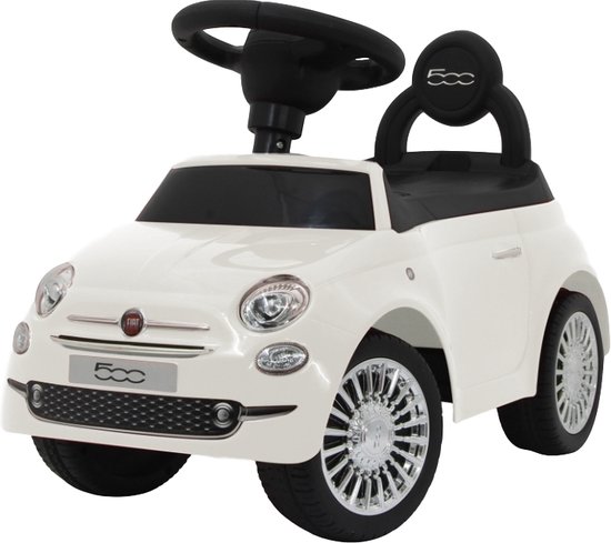 Eco Toys Fiat 500 Loopauto - Wit - met claxon