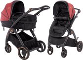 Lorelli Adria Black/Red Kinderwagen, omvormbaar tot reiswieg en  met zonnekap,  boodschappenmand en luiertas  1002145-2006