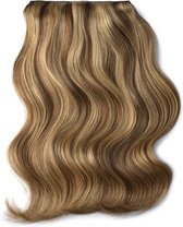 Remy Human Hair extensions Double Weft straight 22 - bruin / blond 6/27#