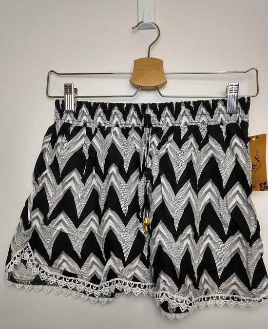 Dames short korte broek Roos zigzag zwart M/L | bol.com