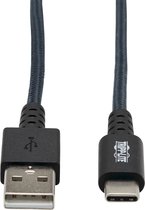 Tripp-Lite U038-010-GY-MAX Heavy-Duty USB-A to USB-C Cable - M/M, USB 2.0, UHMWPE and Aramid Fibers, Gray, 10 ft. (3 m) TrippLite