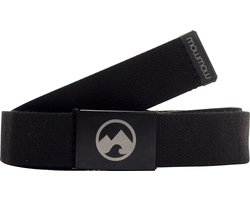 MowMow riem - Canvas - Aluminium gesp - 125 cm - Heren - Dames - Zwart