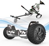 Microgo Hoverboard 8.5 Inch | 700W Motor | Bluetooth Speaker | Camouflage + Kart Camouflage