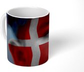 Mok - Koffiemok - Vlag van Denemarken - Mokken - 350 ML - Beker - Koffiemokken - Theemok