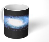 Mok - Een geel met blauwe tekening van de Melkweg - 350 ML - Beker