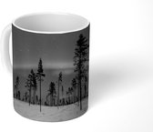 Mok - Een bijzondere ring van het noorderlicht in het Lapland - zwart wit - 350 ML - Beker