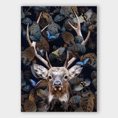Poster Forest Deer - Plexiglas - 100x140 cm - Meerdere Afmetingen & Prijzen | Wanddecoratie - Interieur - Art - Wonen - Schilderij - Kunst