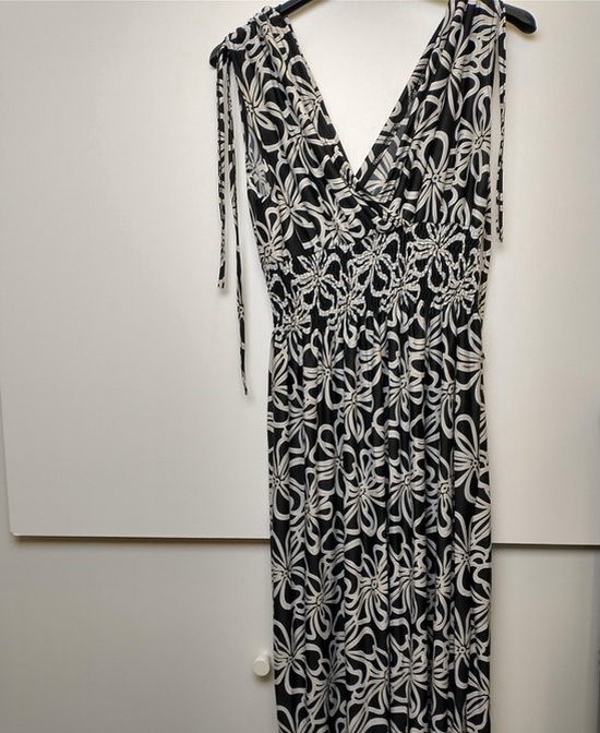 Robe empire stretch élastique femme Manon motif fleuri noir L/XL