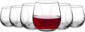 Rodewijnglas - 6 stuks - premium kwaliteit  - Crystalline Open Top Round Wine Goblet.
