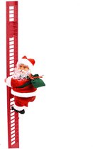 Loft Home® Klimmende kerstman | Kerstman op ladder | Met muziek | Kerst versiering | Decoratie | Voor binnen | Verlichting