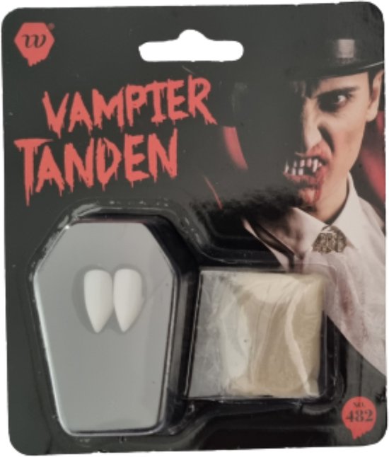 Vampiertanden 2 stuks kistje (Halloween)inclusief oplosbare kleefpasta | bol.com