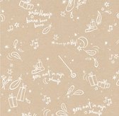 inpakpapier sint kraft/wit - 30 cm - 2 rollen van 3 meter