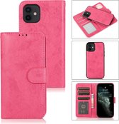 Bookcase Apple iPhone 12 | iPhone 12 Pro | Hoogwaardig Pu Leren Telefoonhoesje | Lederen Wallet Case | Roze