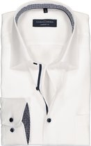 CASA MODA comfort fit overhemd - wit structuur (contrast) - Strijkvrij - Boordmaat: 40