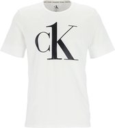 Calvin Klein CK ONE lounge T-shirt - heren lounge T-shirt O-hals - wit met logo -  Maat: M