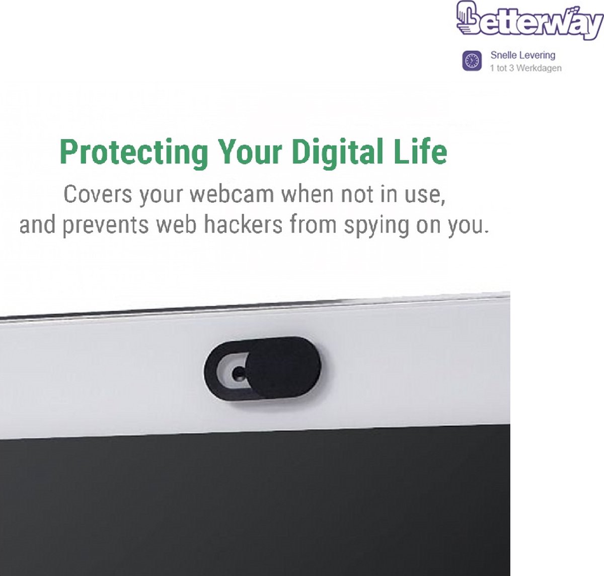 Privacy Cover - Geschikt Smartphones, Tablets, Laptops en Webcams - Zwart