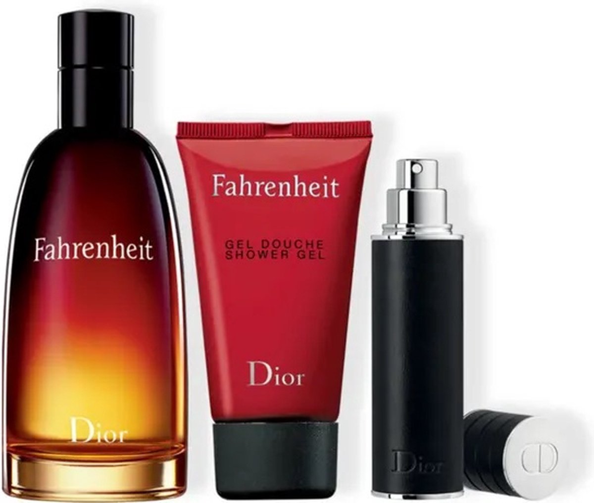 Goedkoopste Dior Fahrenheit Geschenkset - Eau de Toilette, Travelspray & Douchegel 100 10 50 ml