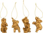 Hanger Aap/Olifant Poly Goud Assortiment Van 4/ Set van 8 stuks