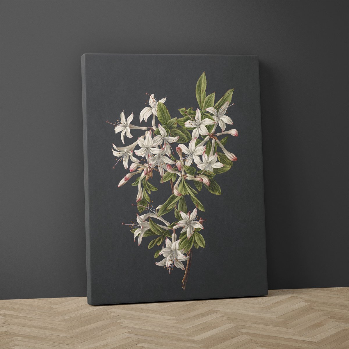 Bomid® - Canvas schilderij met bloemen voor binnen - 90x60cm inclusief ophangbeugel - Geschikt voor woonkamer en slaapkamer, gemaakt door oude meester M. de Gijselaar