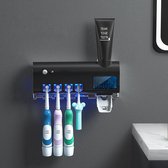 Tandenborstelhouder - Electrische Tandenborstel Houder & Reiniger - Tandpasta Dispenser - Zwart
