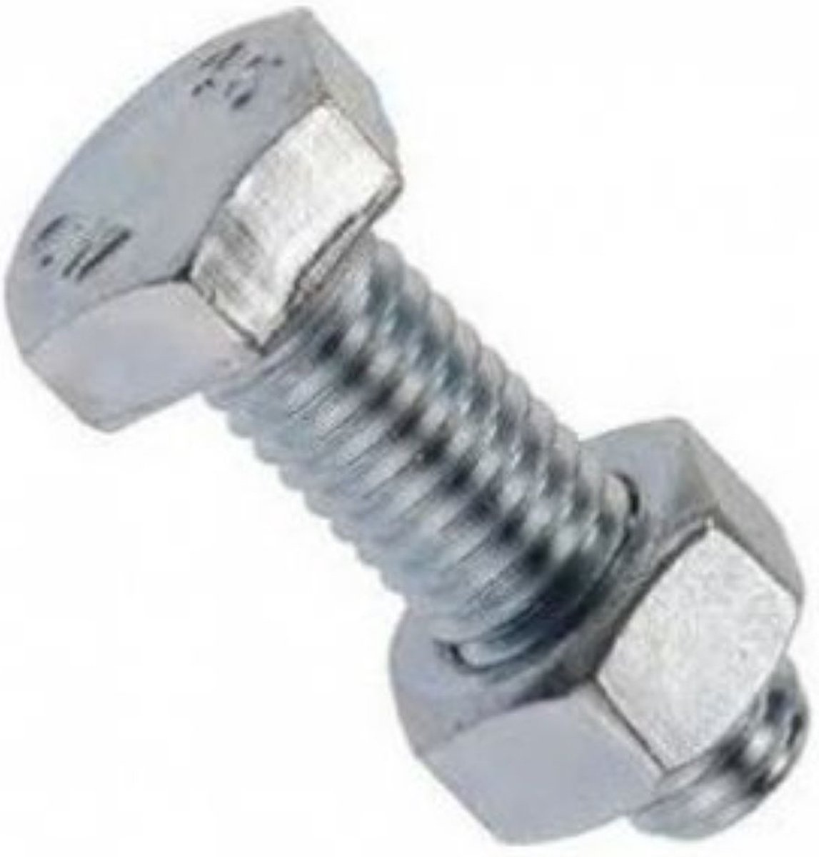 Tapbout + moer. M8 x 20mm. lang. Verzinkt. 6 stuks. Homefix.