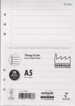 Aanvulling To Do List 120g/m² Ivory  Papier voor o.a. A5 Succes, Filofax of Kalpa Panners 100 Pag