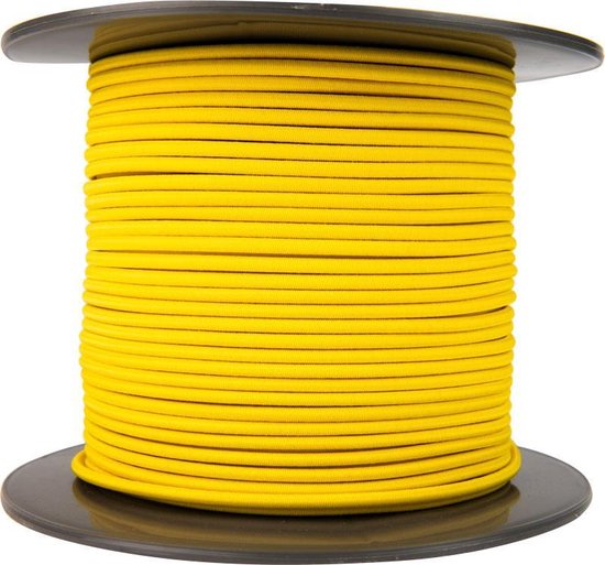 Afdekzeilwinkel - Elastisch koord 4mm geel op rol - 10 meter van Merkloos — afbeelding 2