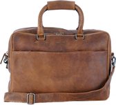 DSTRCT Special Raider Leather Laptopbag 2-vaks 17" Cognac