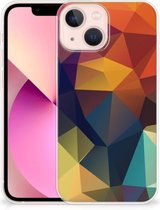 Siliconen Back Cover Geschikt voor iPhone13 mini Doorzichtig Hoesje Polygon Color