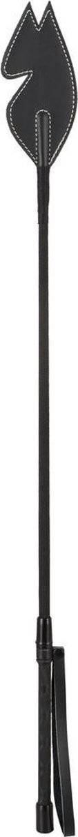 Goedkoopste Bad Kitty – 65 cm Lederen ‘Riding Crop’ Zweep met Gestileerd Paardenhoofd Punt – Zwart