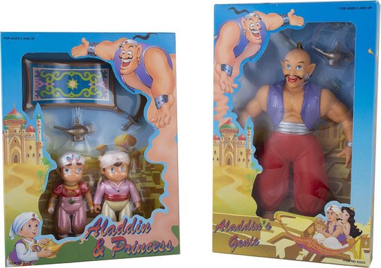 Speelset Aladdin met toebehoren - 2 stuks - Aladdin & princess / Aladdin's genie