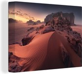 Paysage désertique rouge 160x120 cm - Tirage photo sur toile (Décoration murale salon / chambre) XXL / Groot format!