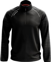 Masita | Sweater Heren Half Zip Sporttrui Dames Korte ritssluiting Trui met duimgaten Ook Kindermaten - BLACK - 140