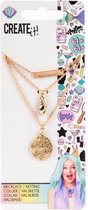 3-in-1 ketting met schelp goud