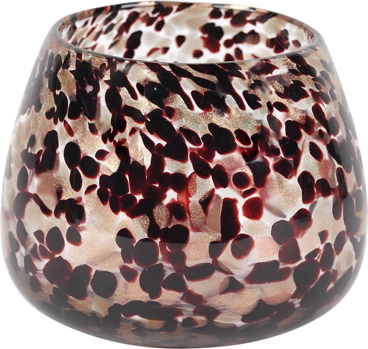 Rasteli Vaas Glas Rood-Roze-Gemêleerd D 20 cm H 17 cm