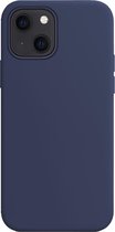 Hoesje Geschikt voor iPhone 13 Hoesje Siliconen Cover Case - Hoes Geschikt voor iPhone 13 Hoes Back Case - Donkerblauw