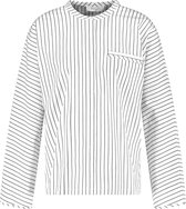 GERRY WEBER Dames Elegant shirt met smalle streep Ecru/Weiss/Schwarz Patch-48