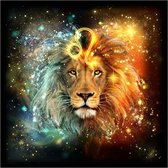 Diamond Painting World - Universum Leeuw – 40x40cm - Diamond painting - Diamond painting pakket – volledig bedekt – Volwassenen