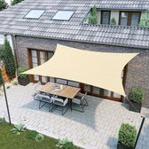 Zonnezeil 2 x 3 m, waterdicht tot minstens 1000 mm waterkolom, 93% UV-bescherming, zonwering van scheurvast polyester, weerbestendig, tuin, balkon, terras, camping, zand GSS023Y01