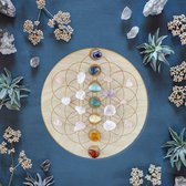 Flower of Life Chakra Crystal Grid Set