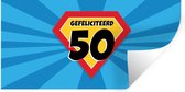 Muurstickers - Sticker Folie - Jubileum cadeau - 50 Jaar - Superheld - 160x80 cm - Plakfolie - Muurstickers Kinderkamer - Zelfklevend Behang - Zelfklevend behangpapier - Stickerfolie