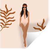 Stickers muraux - Été - Maillot de Bain - Feuilles - 100x100 cm - Film Adhésif XXL