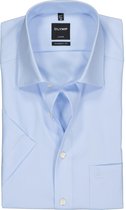 OLYMP Luxor modern fit overhemd - korte mouw - lichtblauw - Strijkvrij - Boordmaat: 38