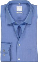 OLYMP Tendenz modern fit overhemd - blauw chambray - Strijkvriendelijk - Boordmaat: 43