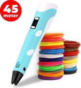 3D Pen - Inclusief 45 Meter Filament - 3D-Pen Houder - 12 Kleuren - 3D Pen Starterspakket - Blauw