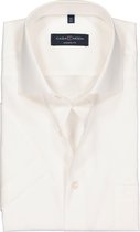 CASA MODA modern fit overhemd - korte mouw - beige / off-white - Strijkvriendelijk - Boordmaat: 46