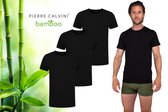 Bamboo Essentials - T Shirt Heren - Ronde Hals - 3 Stuks - Zwart - M - Bamboe - Ondershirt Heren - Extra Lang - Anti Zweet T-shirt Heren