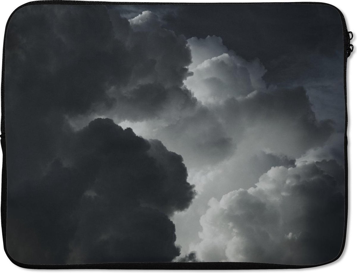 Laptophoes 15.6 inch - Abstracte wolken - Laptop sleeve - Binnenmaat 37x26 cm - Zwarte achterkant