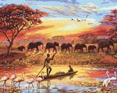 24DOTS® - Schilderen Op Nummer Volwassenen – Afrika – Met DIY Frame – 40x50 cm