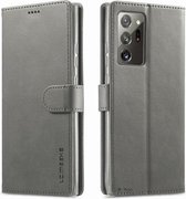DrPhone SN2 - PU Lederen hoesje - Pasjeshouder - Cover - Geschikt voor de Samsung Galaxy Note 20- Grijs